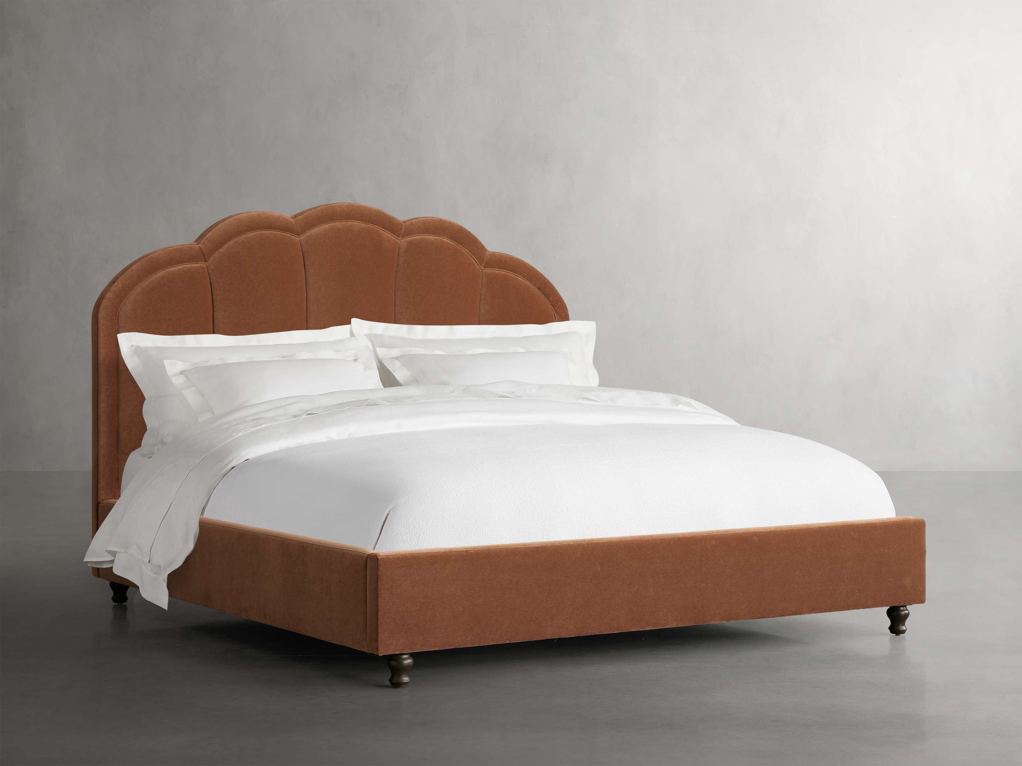 Mariel Bed in Wood Queen Natural  Banks Cognac  - Image 0