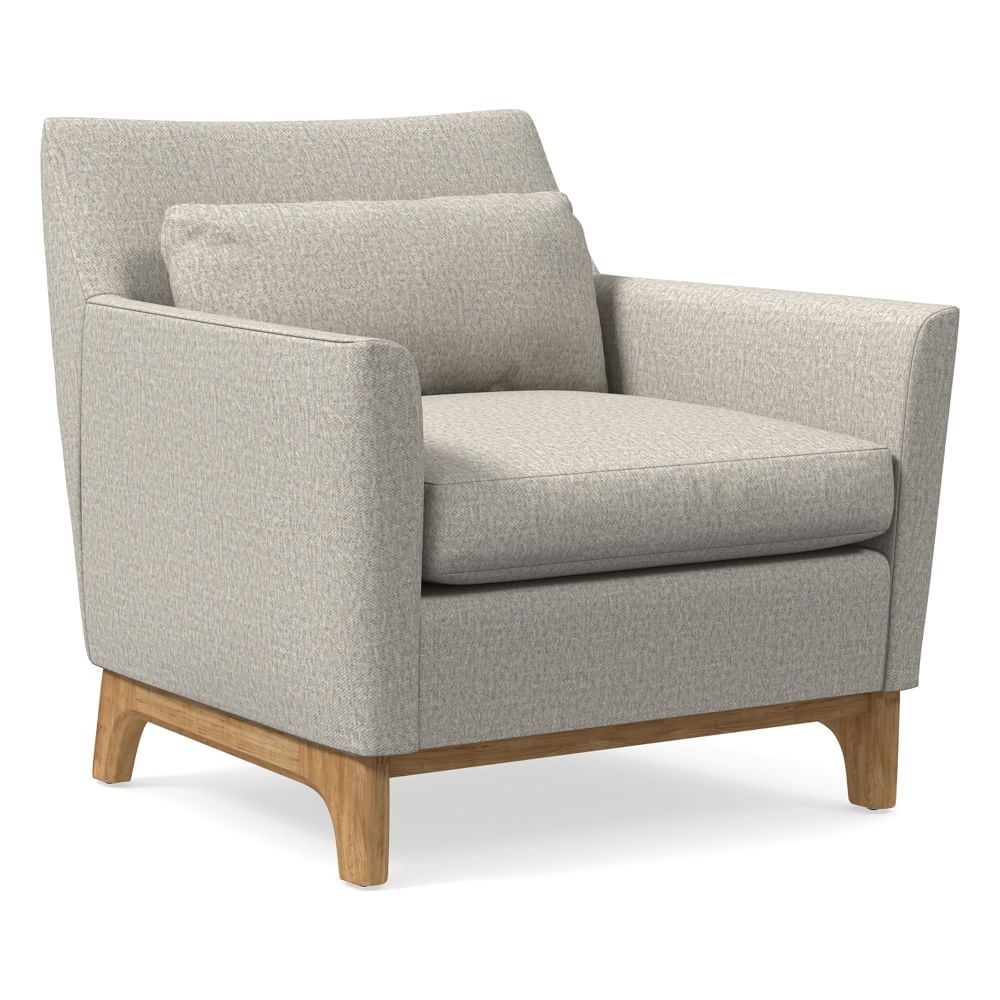 Harvey Chair, Poly, Twill, Dove, Natural Oak - Image 0
