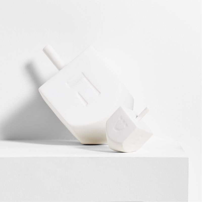 Small White Porcelain Dreidel Sculpture - Image 1