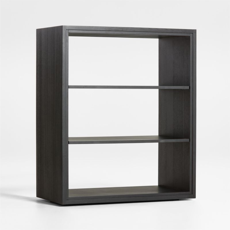 Calypso 36" Black Wood Open Modular Bookshelf Hutch - Image 1