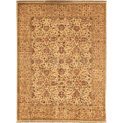 Crown Oriental Hand Knotted Wool Cream/Gold Area Rug - Image 0