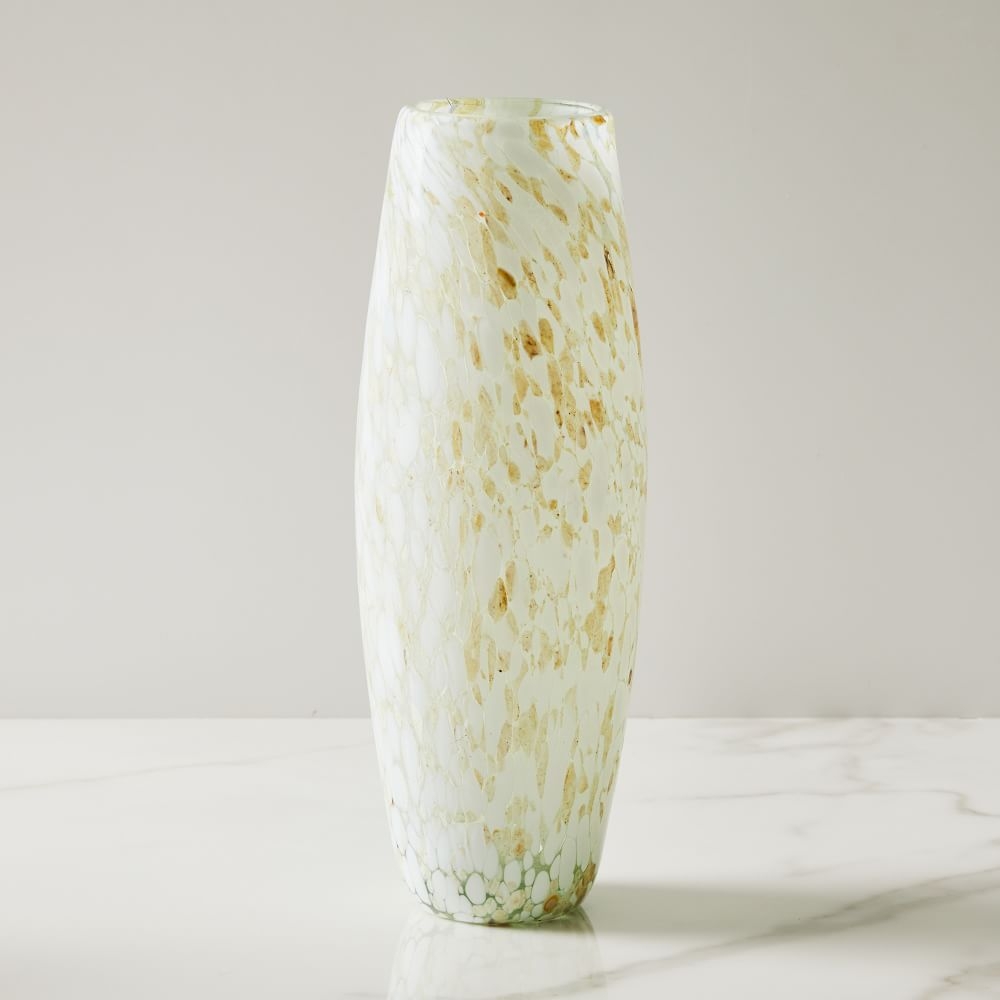 Speckled Mexican Glass Vase, Natural - Image 0