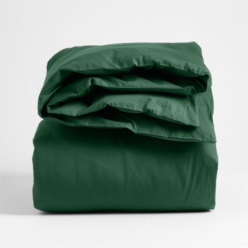 Cozy Cloud Washed Organic Cotton Vintage Green Twin XL Duvet Cover - Image 5