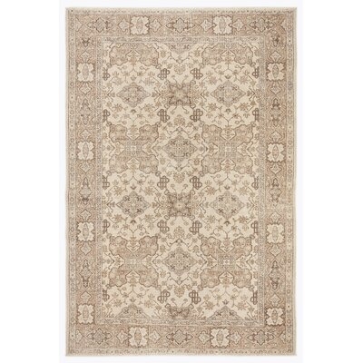 One-of-a-Kind Hand-Knotted 1960s Beige 6'2" x 10'9" Area Rug - Image 0