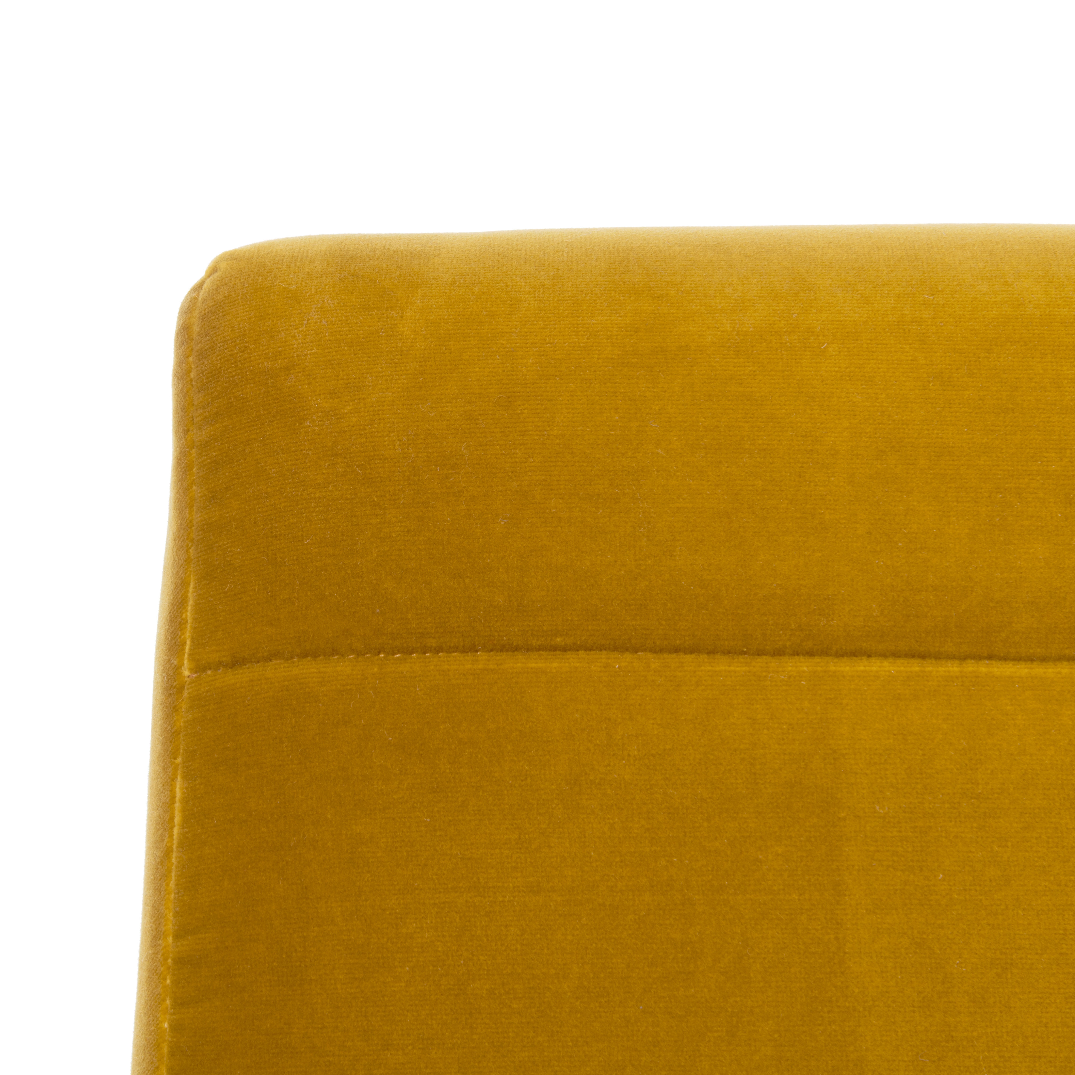 Willow Channel Tufted Arm Chair - Gold/Dark Walnut - Safavieh - Image 4