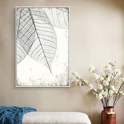 IDEA4WALL Framed Canvas Wall Art For Living Room, Bedroom Translucent Leaves III Canvas Prints For Home Decoration Ready To Hang - 24X36 Inches - Image 0