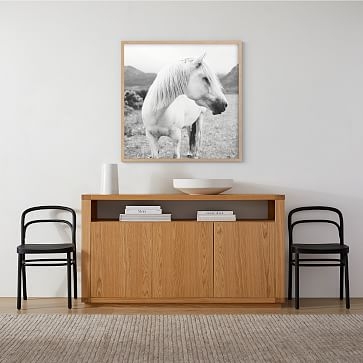 Field Horse, White Wood Frame, 30"x30" - Image 1