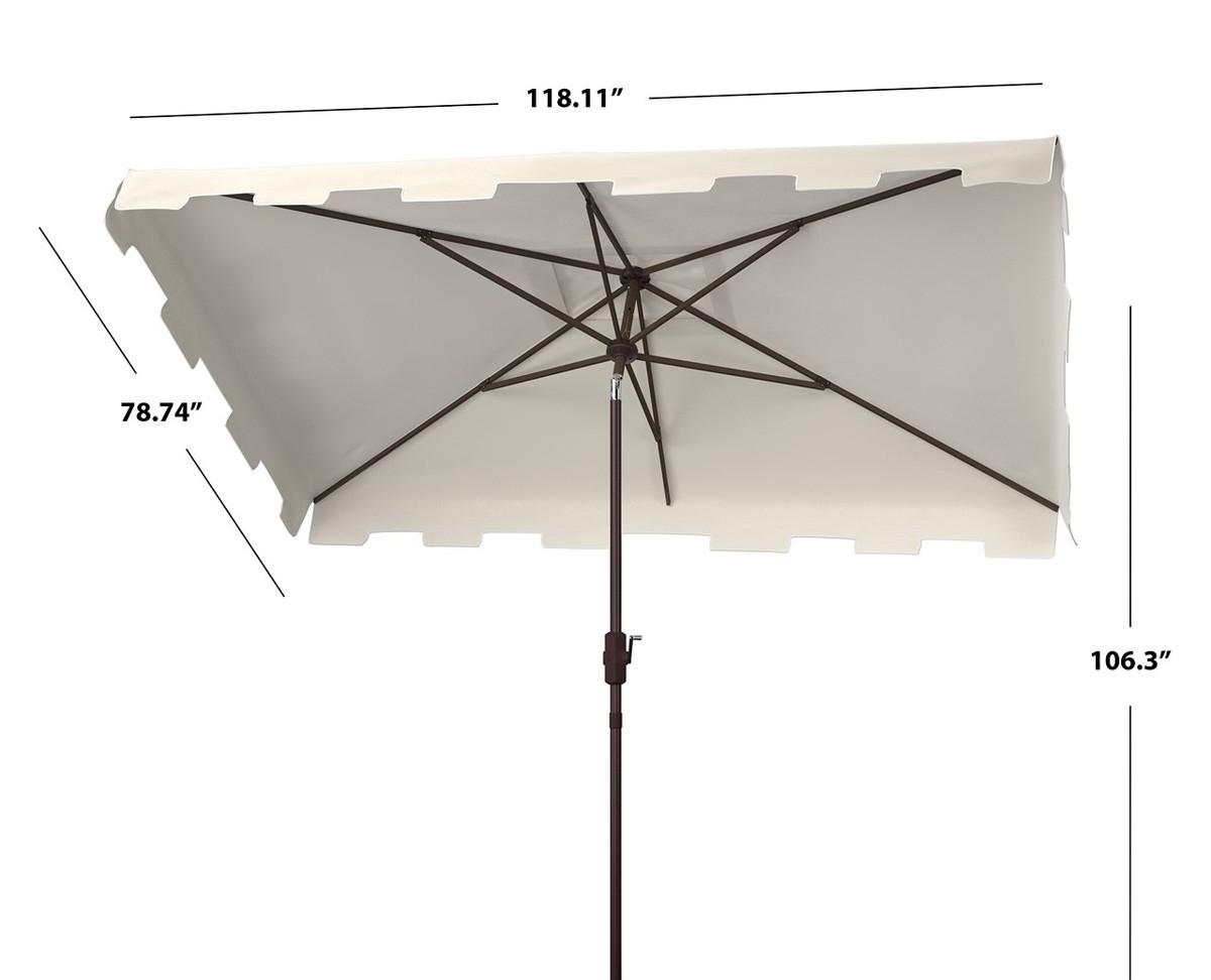 Zimmerman 6.5 x 10 Rectangle Umbrella - Beige/White - Safavieh - Image 4