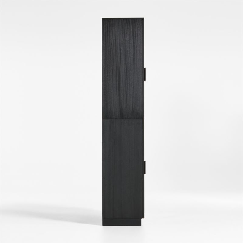 Calypso 36" Black Wood Tall Storage Cabinet with Glass Doors - Image 5