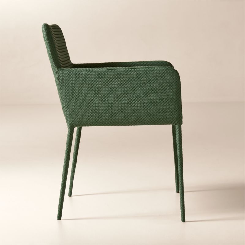 Duke Green Vegan Leather Dining Armchair - Image 1