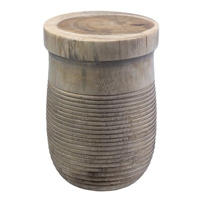 Brochu Solid Wood Drum End Table - Image 0