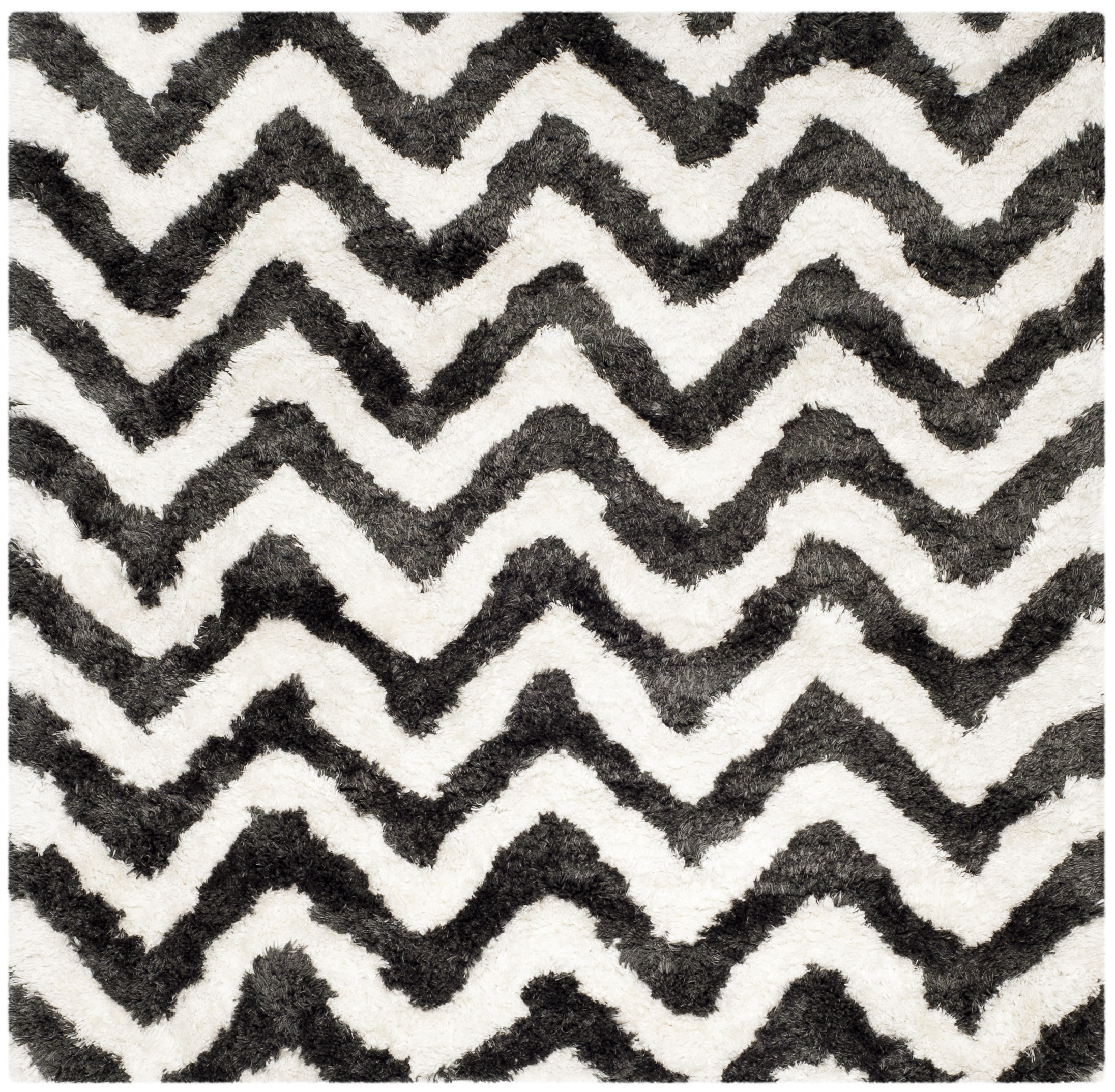 Arlo Home Hand Tufted Area Rug, BSG320D, Graphite/Ivory,  5' X 5' Square - Image 0