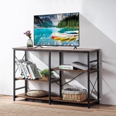 Rustic Sofa Table, Industrial Console Table, 3-Tier TV Stand, Multifunctional Shelf For Entryway, Living Room, Hallway - Image 0