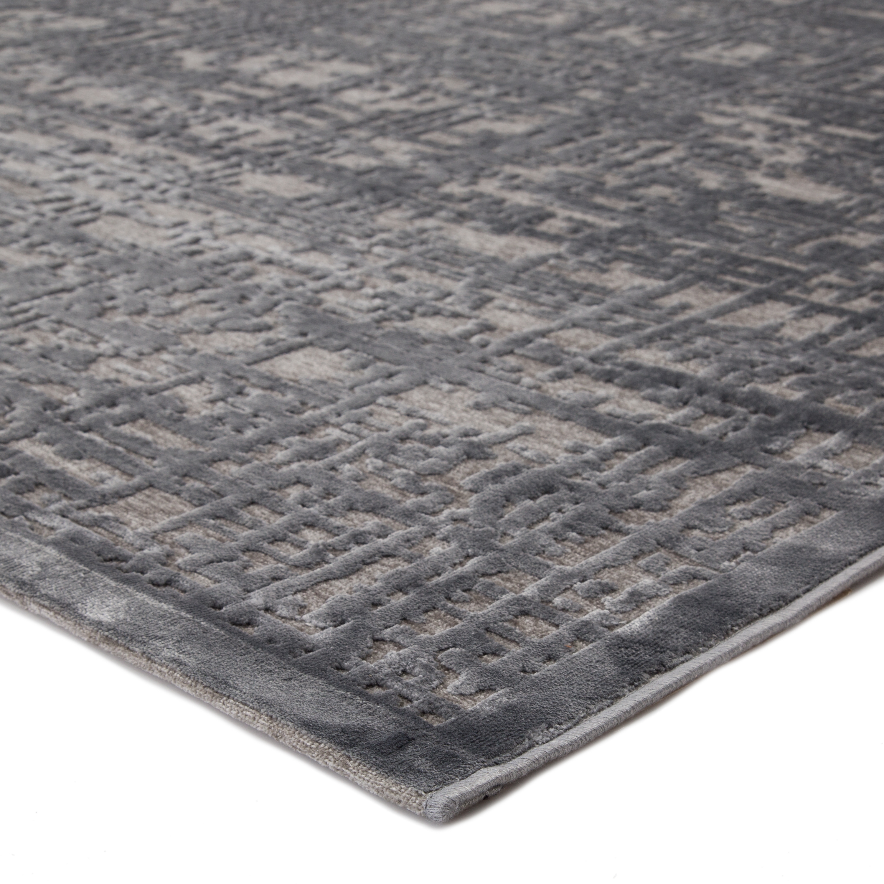 Dreamy Abstract Gray/ Silver Runner Rug (2'6"X8') - Image 1