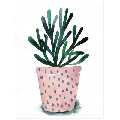 Watercolor Blue And Green Plant - Print - Image 0