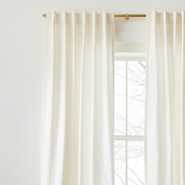 Cotton Velvet Curtain, 48"x96", Alabaster - Image 3