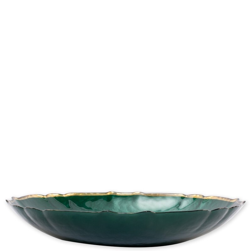 Viva by Vietri Decorative Bowl Color: Teal, Size: 2.5" H x 15.5" W x 15.75" D - Image 1