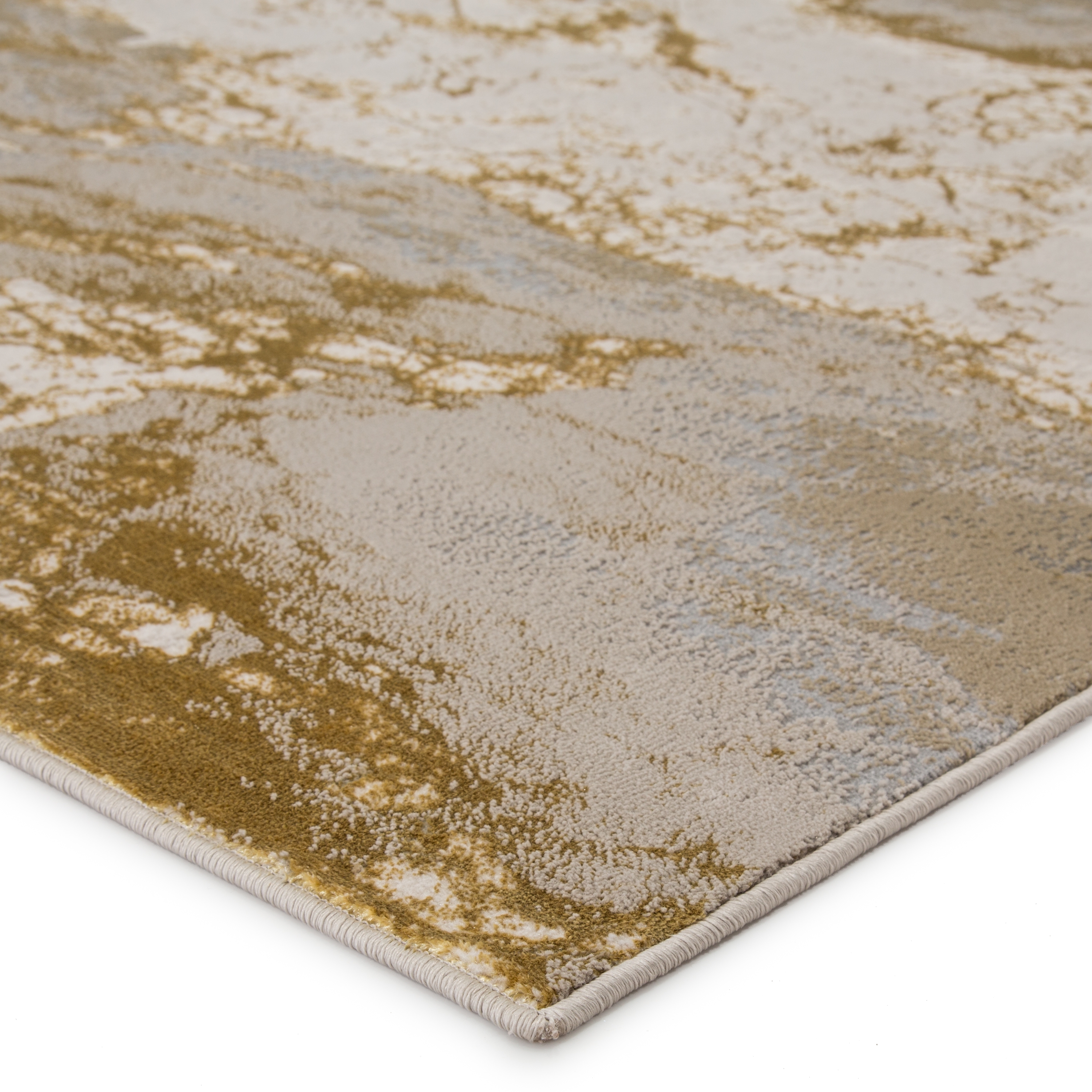 Cisco Abstract Gray/ Gold Area Rug (6'7"X9'6") - Image 1