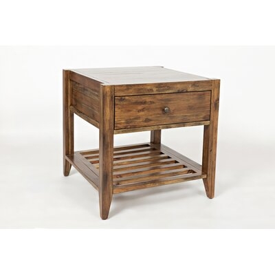 Athena Solid Wood End Table with Storage - Image 0