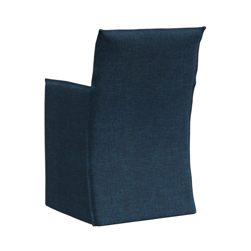 Addison Navy Dining Arm Chair with Flange - Image 3