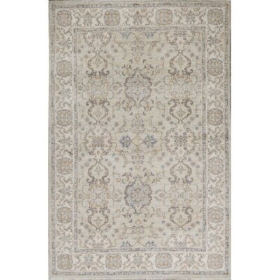 One-of-a-Kind Hand-Knotted 5'9" x 8'10" Wool Area Rug in Beige/Light Blue - Image 0