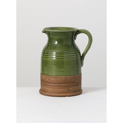 Didama Green/Brown 9.5'' Ceramic Table Vase - Image 0