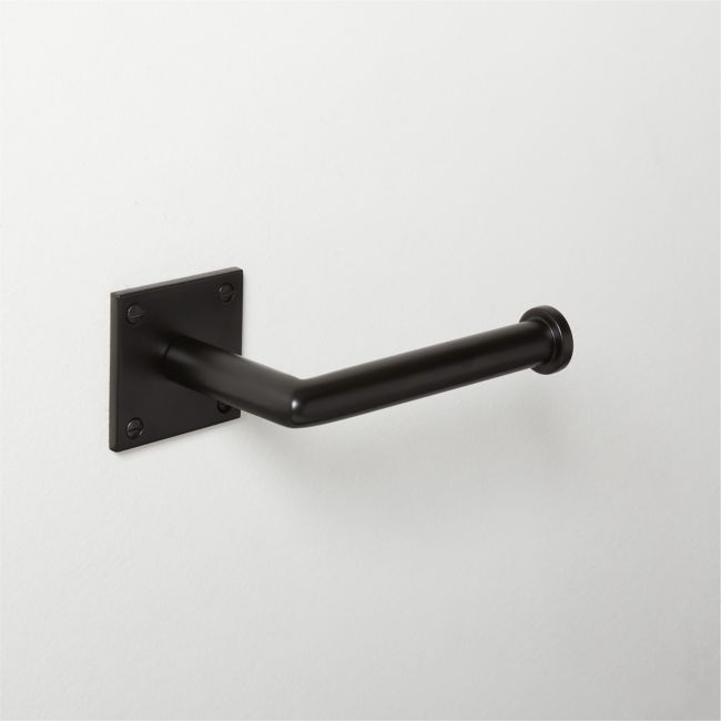 Slotted Screw Matte Black Wall Mount Toilet Paper Holder - Image 0