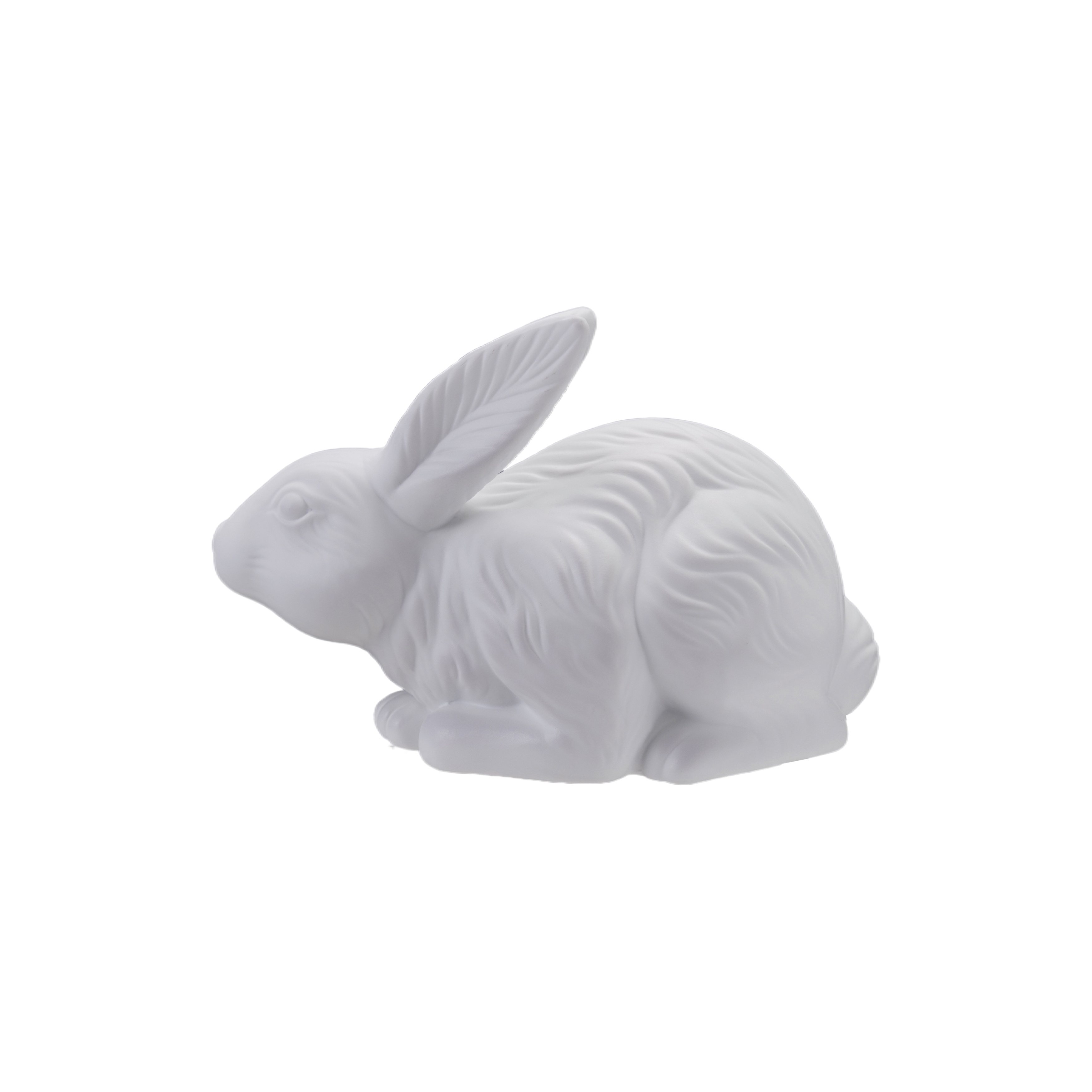Stoneware Rabbit Shaped Lamp with Inline Switch, Bisque White - Image 0