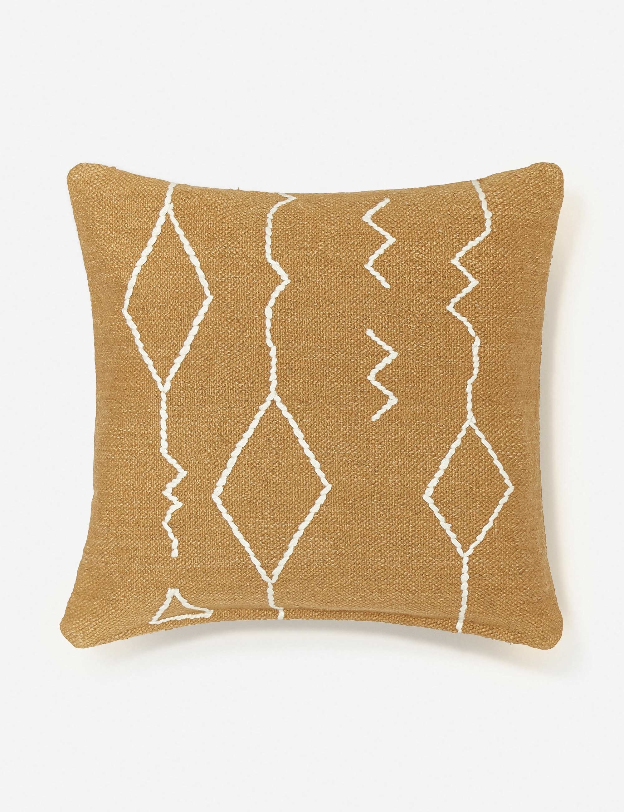 Moroccan Flatweave Pillow By Sarah Sherman Samuel, Ochre, 20" x 20" - Image 0