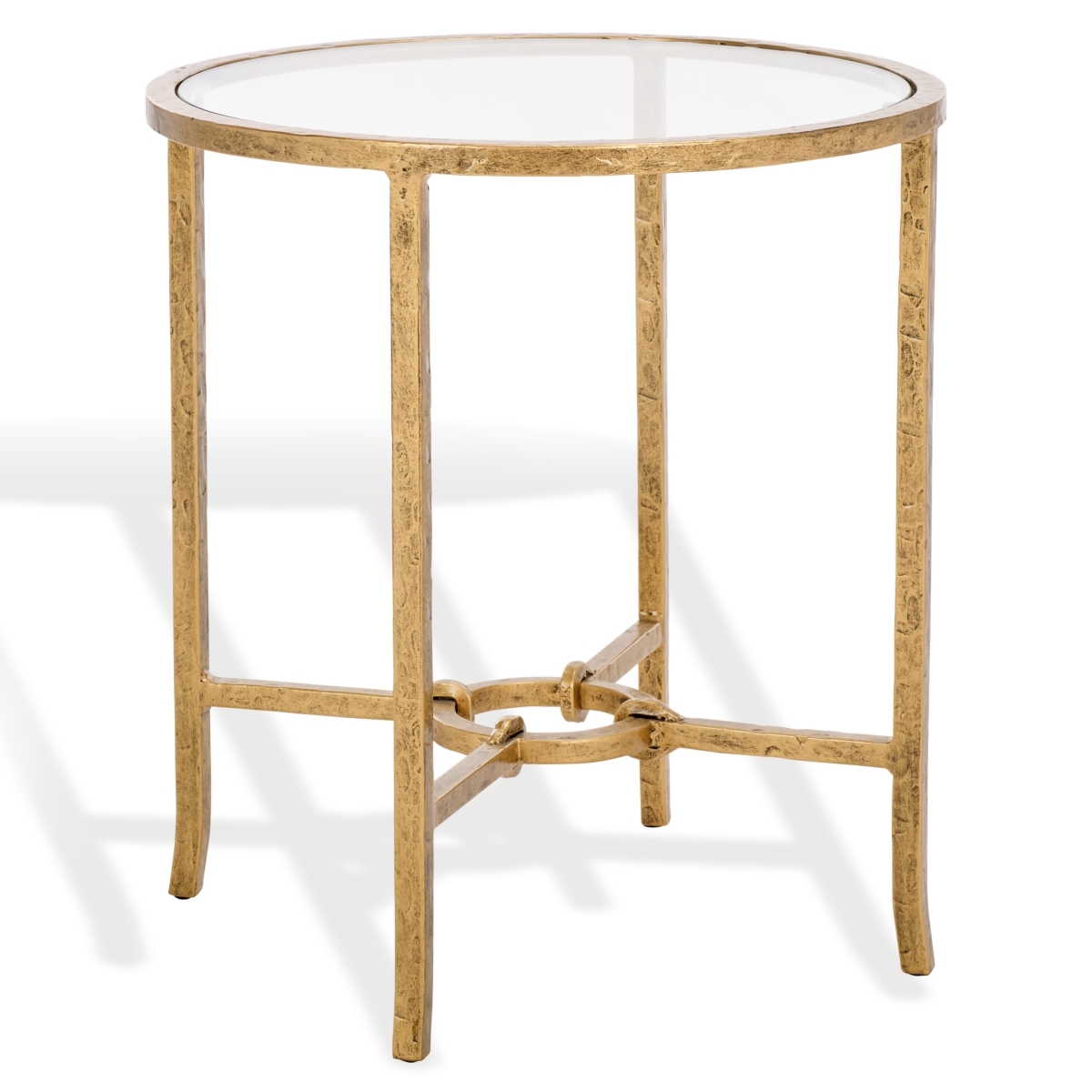 Tauri Metal Round Accent Table - Brass/Clear - Image 5