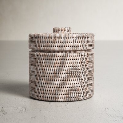 Cynda Rattan Round Single Tissue Box Cover - Image 0