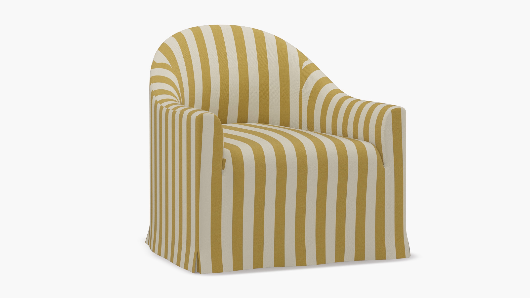 Slipcover Swivel Chair, Citrine Cabana Stripe - Image 1