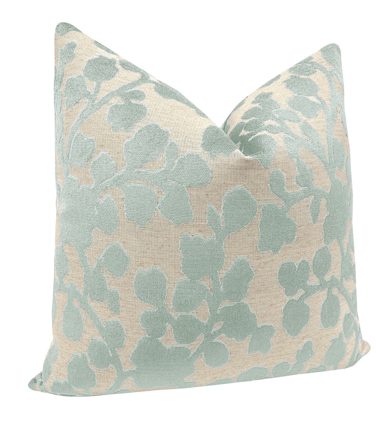 BLOSSOM CUT VELVET // SPA BLUE - BY THE YARD - Image 1