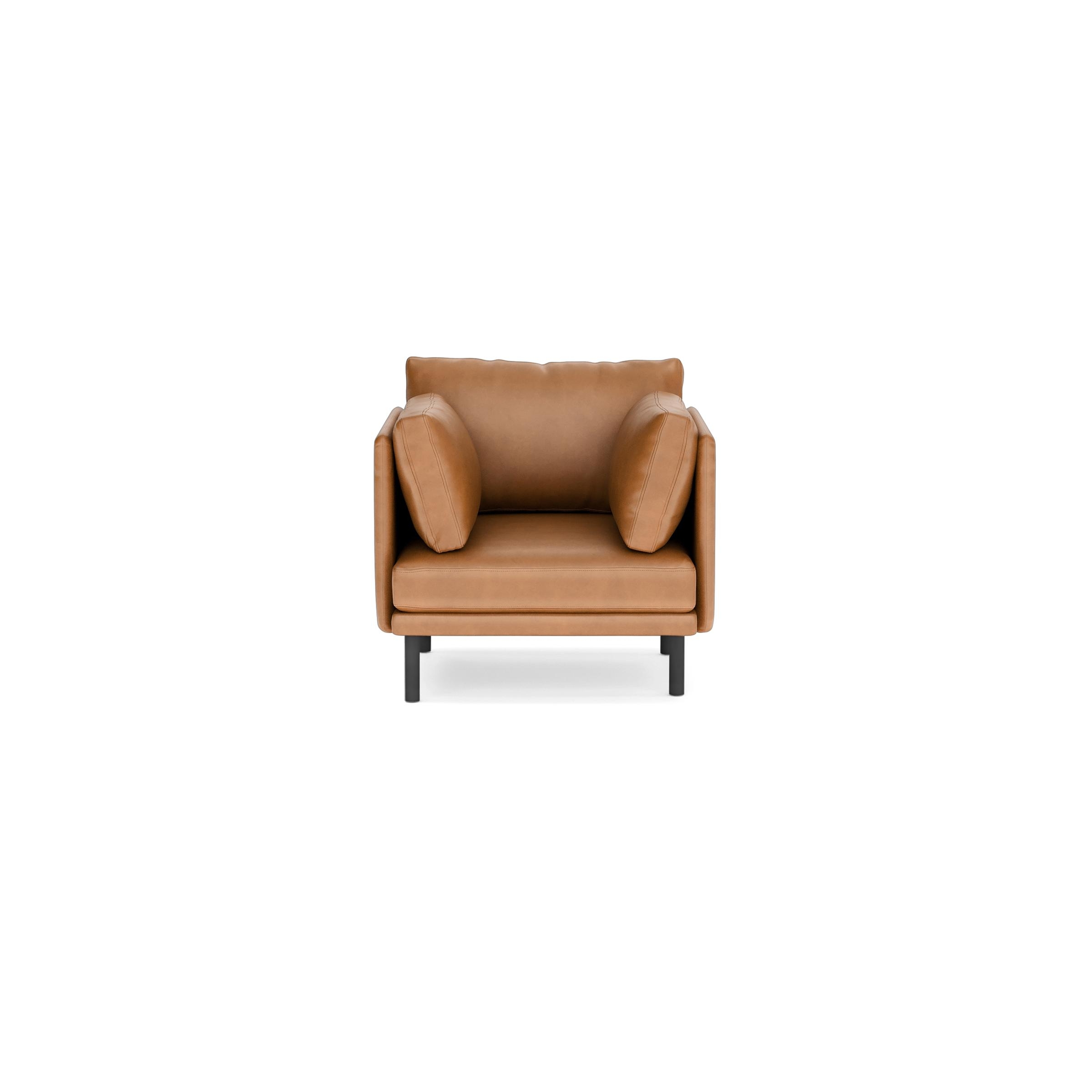 Field Leather Armchair - Camel - Top Grain Leather / Black - Metal - Image 0