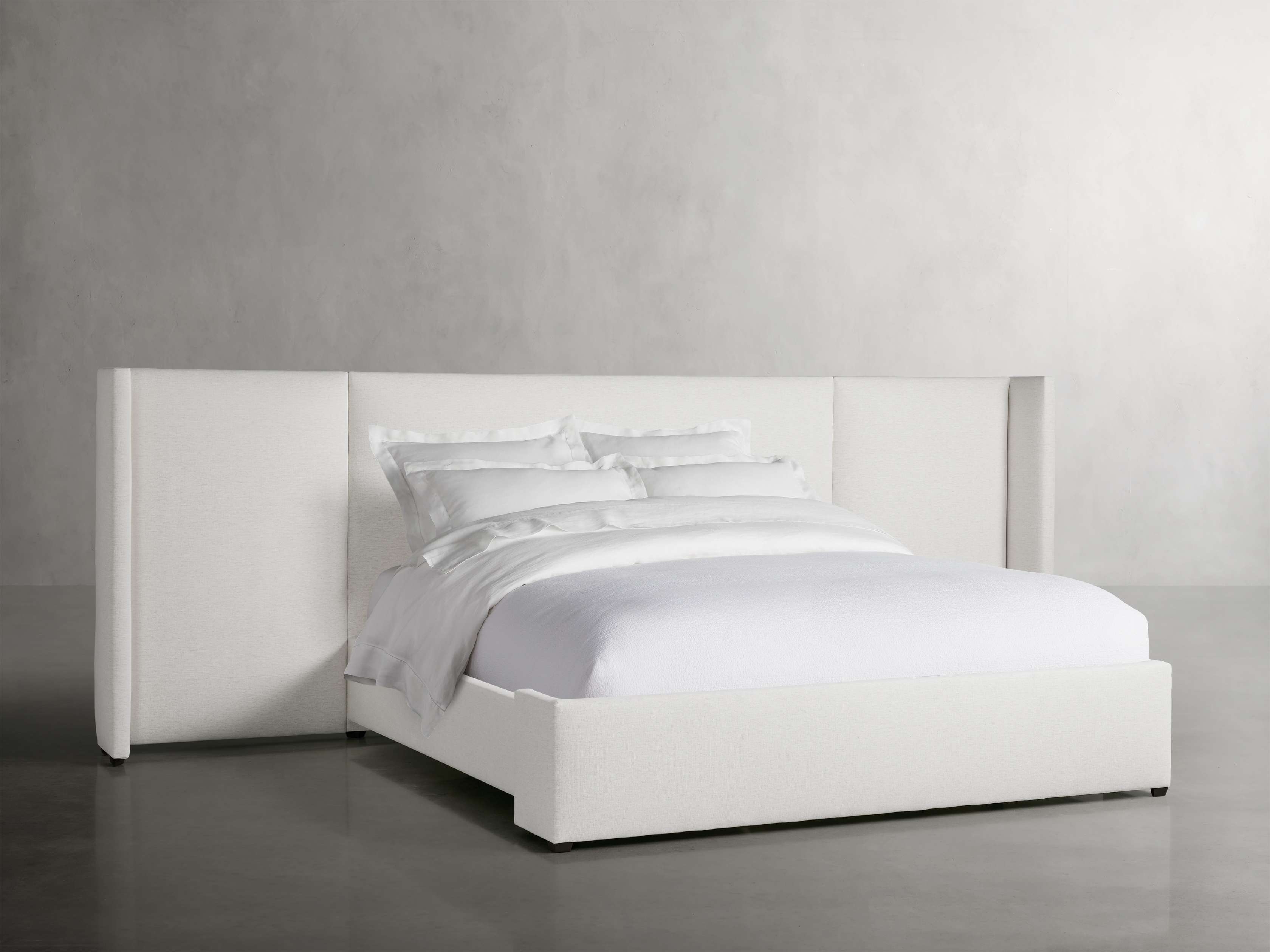 Wyller Extended Headboard Bed with Low Footboard in Upholstered Queen None  Nomad Snow/52" - Image 0