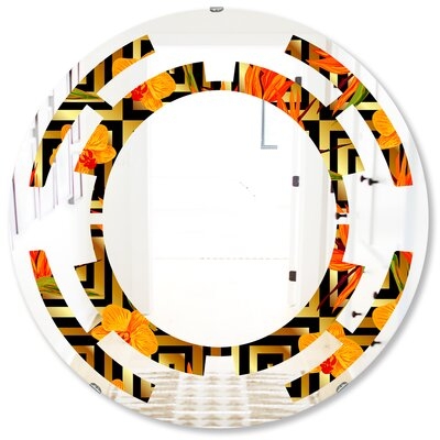 Space Tropical Luxury Pattern III Coastal Frameless Wall Mirror - Image 0