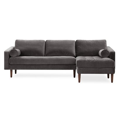 Ellen 104.5" Wide Velvet Sofa & Chaise - Image 0
