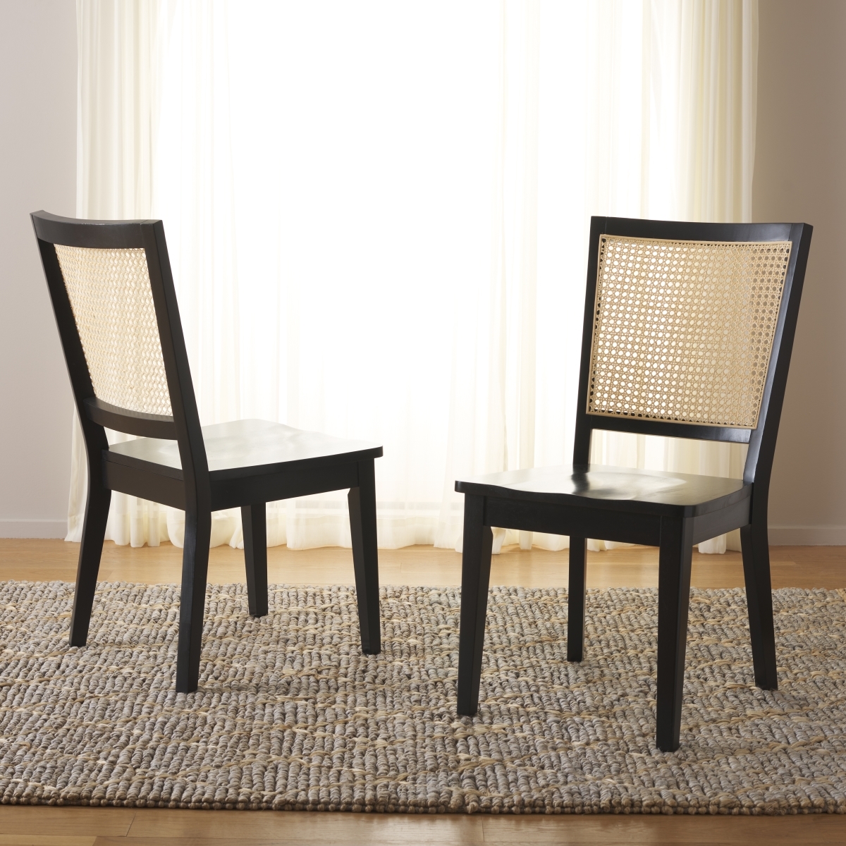 Margo Dining Chair - Black / White Washed - Safavieh-set of 2 - Image 1