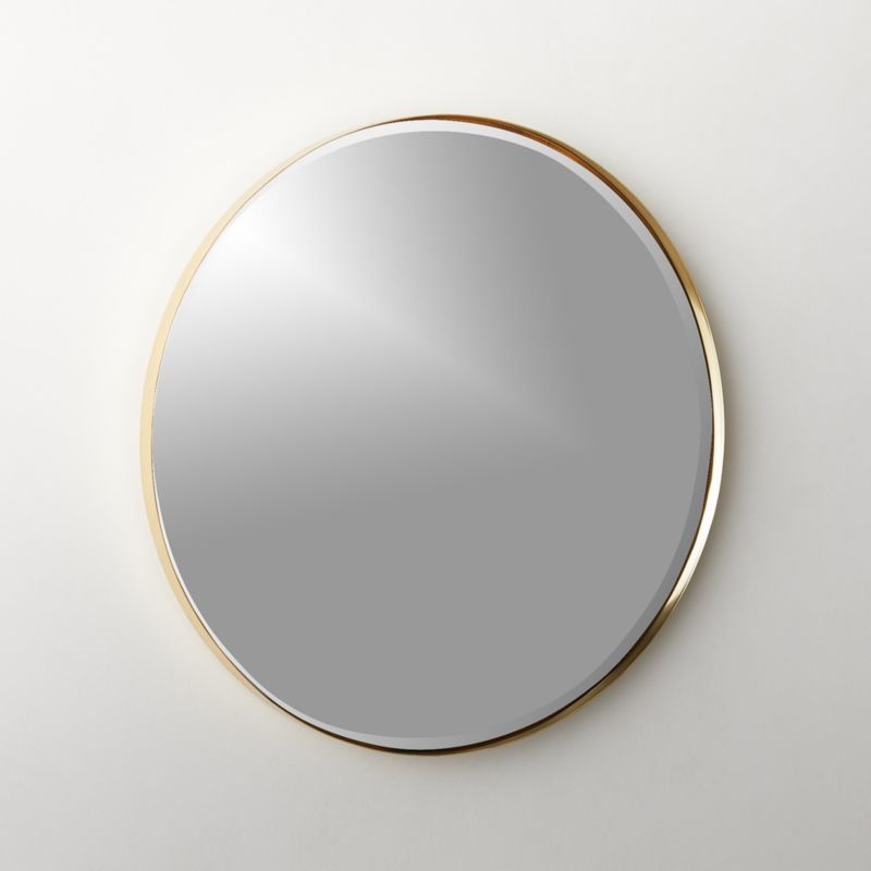 Graduate Brass Round Wall Mirror 24" - Image 1
