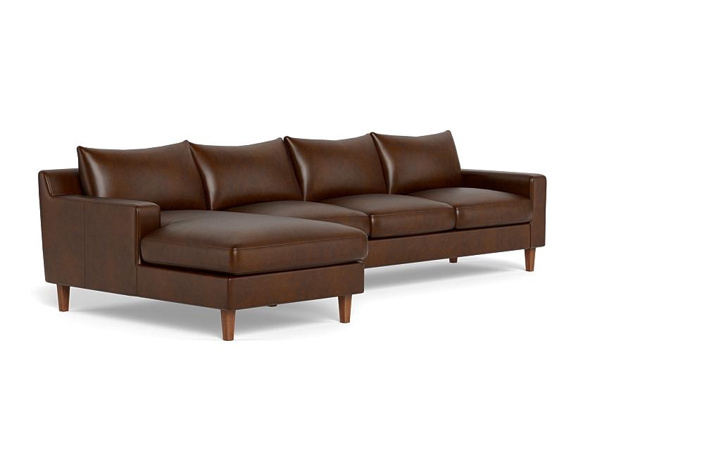 Sloan Leather 4-Seat Left Chaise Sectional - Image 1