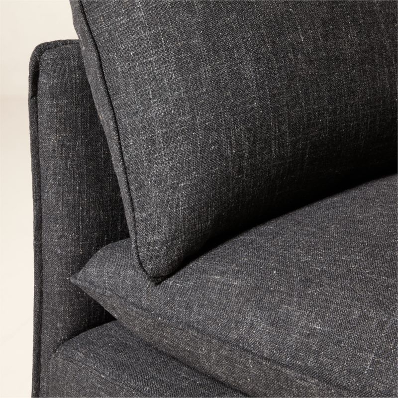 Lumis Dark Grey Performance Fabric Deep Depth Armless Chair - Image 5