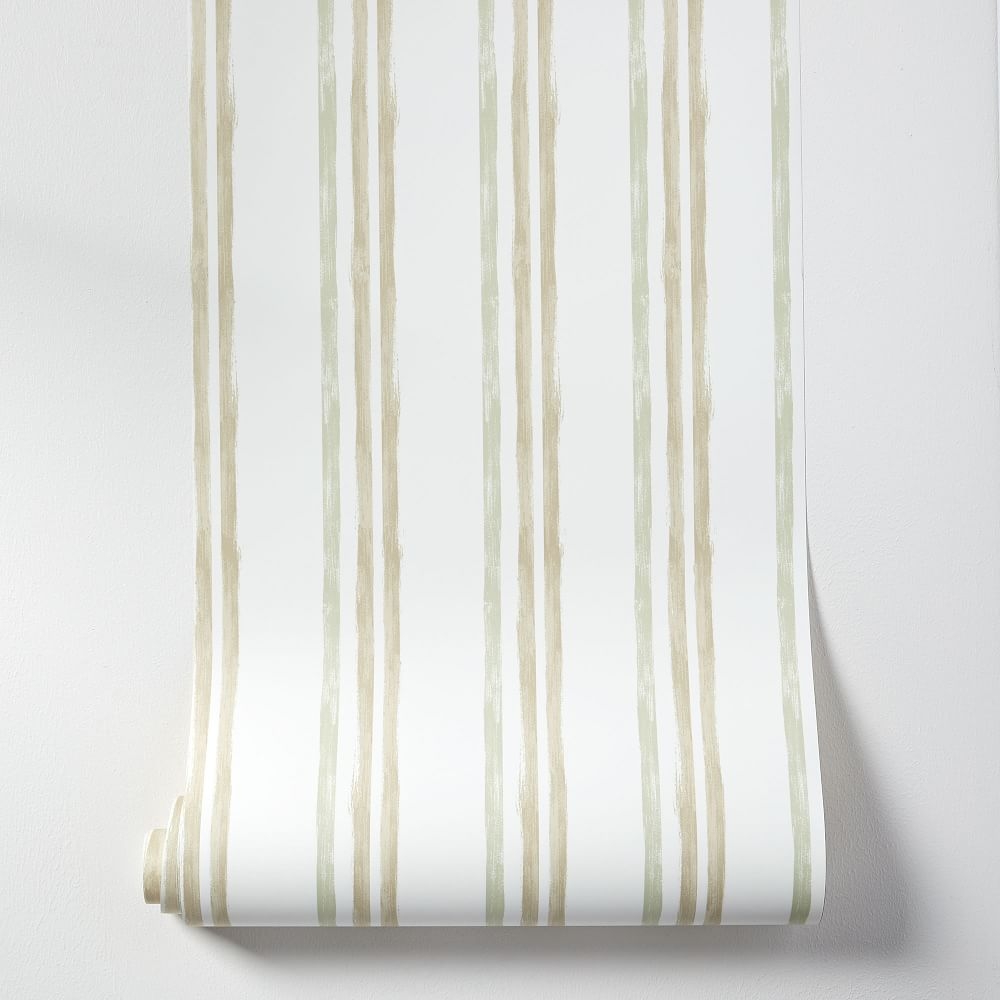 Repeating Stripes Wallpaper, Blush, Single Roll - Image 0