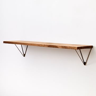 Linear Wood Shelf, Burnt Wax, Large - Image 0