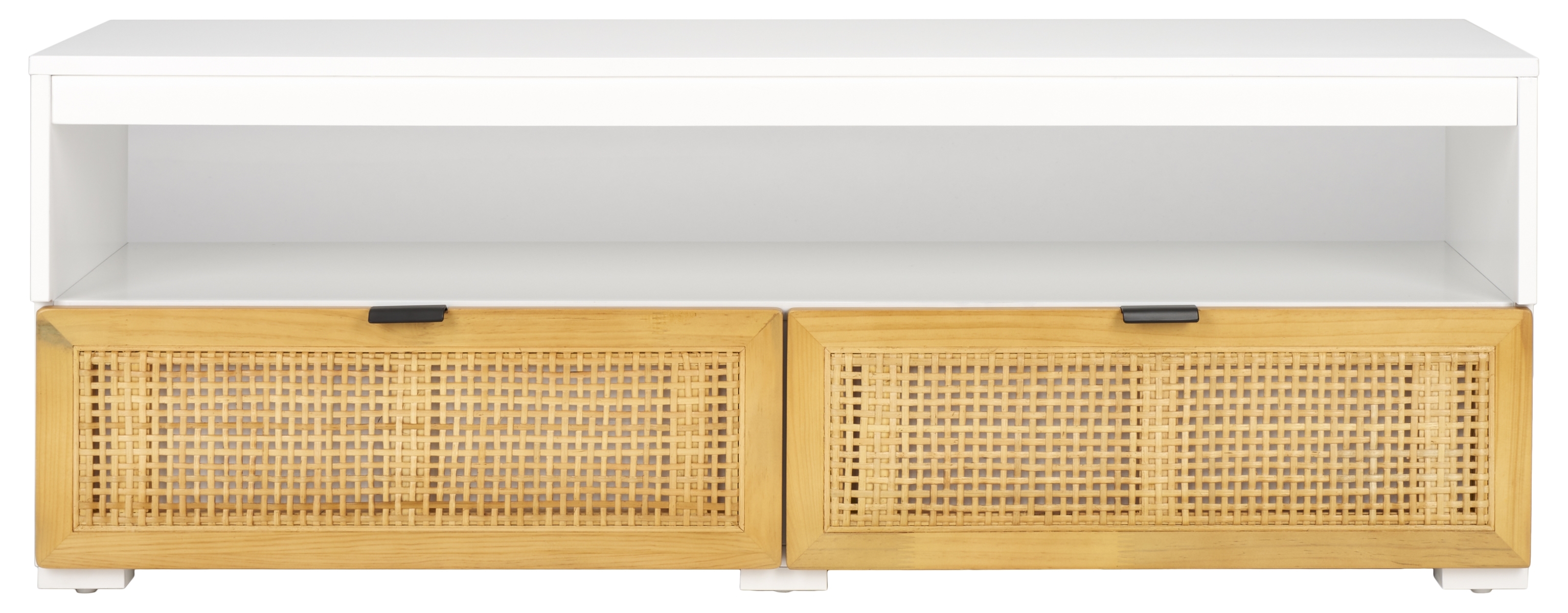 Theon 2 Drawer Media Stand - White / Natural - Safavieh - Image 0