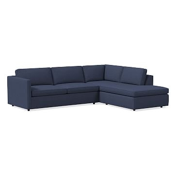 Harris 116" Right Multi Seat 2-Piece Bumper Chaise Sectional, Standard Depth, Deco Weave, Midnight - Image 0