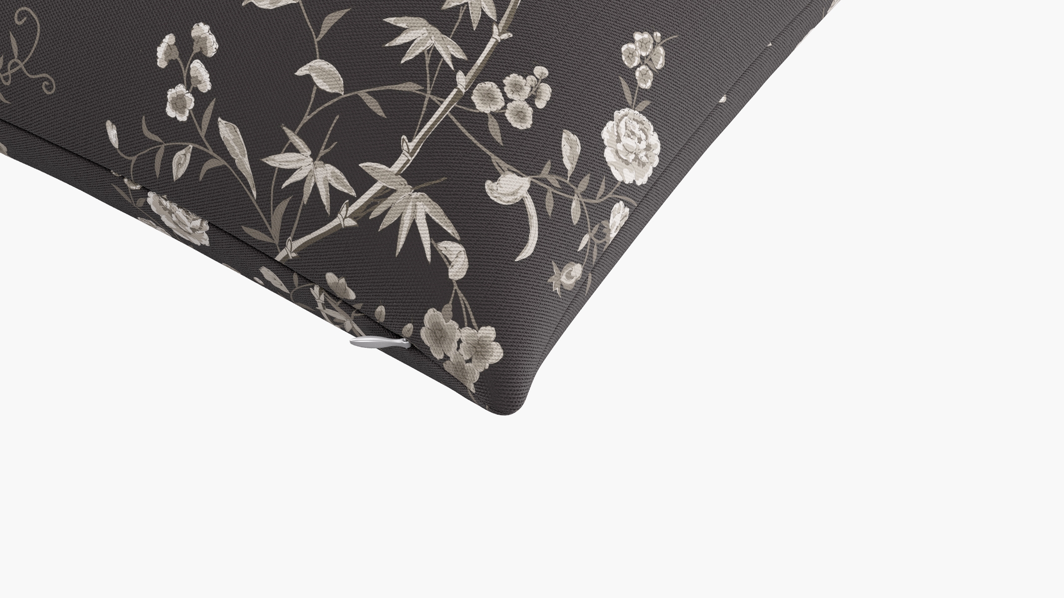 Throw Pillow 20", Black Bamboo Garden, 20" x 20" - Image 1