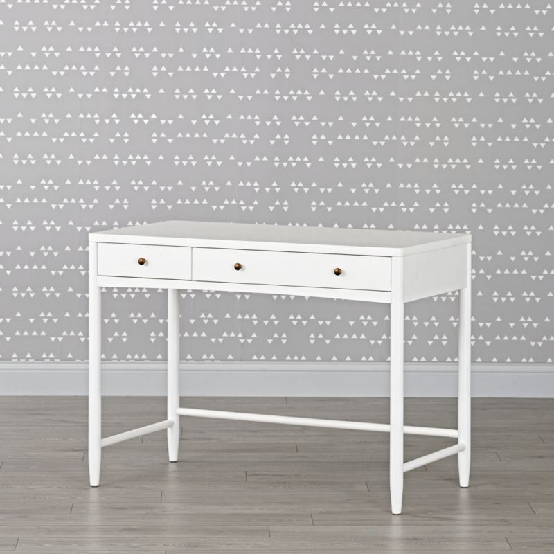 Hampshire White Wood 2-Drawer Kids Desk - Image 4