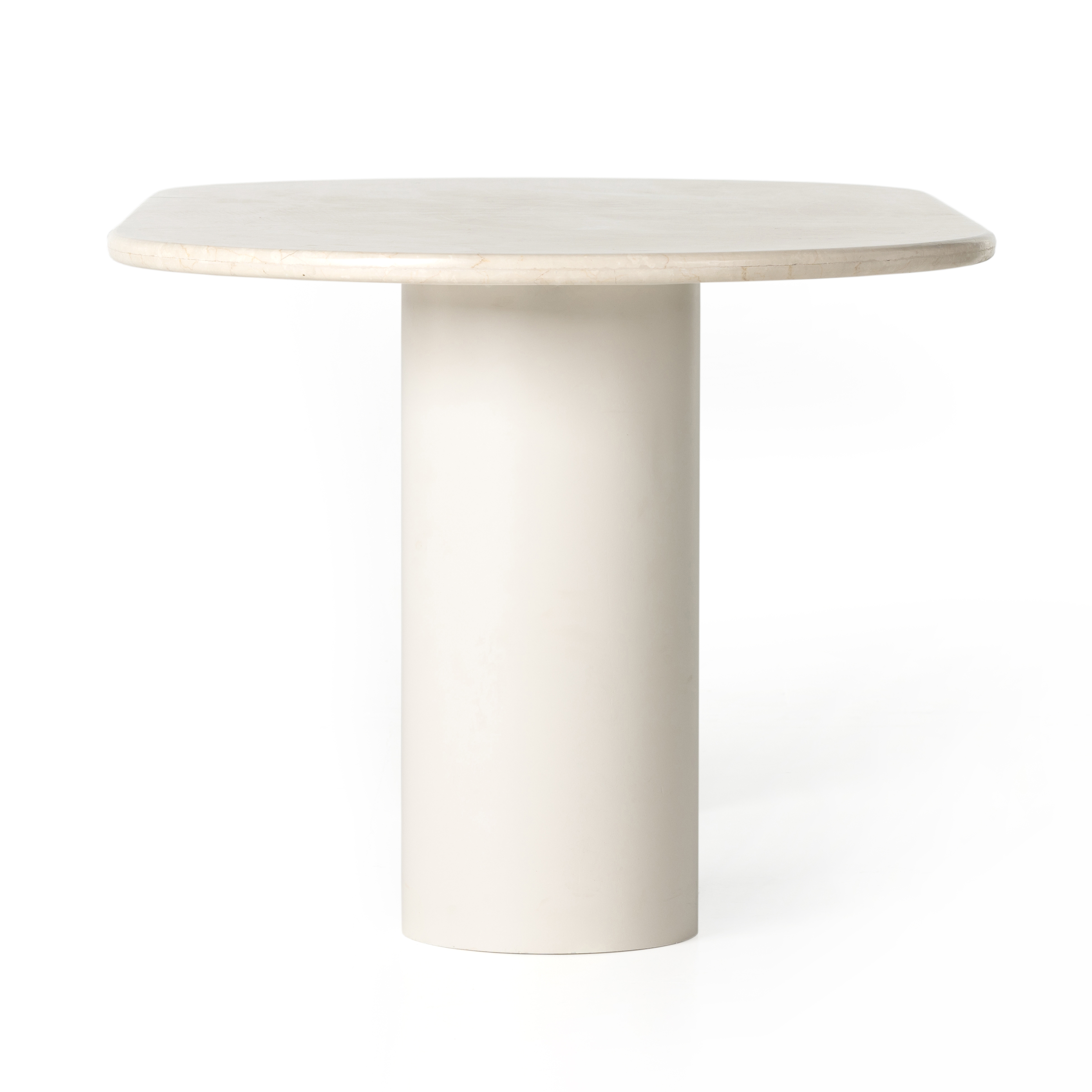 Belle Oval Dining Table-Cream Marble - Image 4