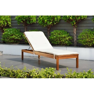 Beckton 75.5'' Long Reclining Eucalyptus Single Chaise with Cushions - Image 0