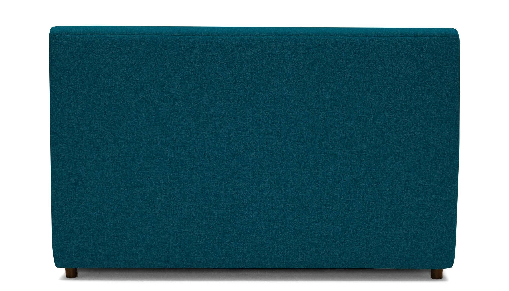 Blue Alvin Mid Century Modern Storage Bed - Key Largo Zenith Teal - Mocha - Queen - Image 4